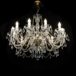 Casa Padrino Luxus Barock Kristall Kronleuchter Gold Ø 90 x H. 72 cm - Prunkvolle Messing Kronleuchter mit böhmischem Kristallglas - Barock Möbel - Edel & Prunkvoll