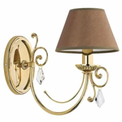 Casa Padrino Luxus Barock Kristall Wandleuchte Gold / Braun H. 29 cm