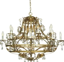 Casa Padrino Luxus Barock Kristall Kronleuchter Antik Gold 100 x 70 x H. 75 cm - Ovaler Hotel & Restaurant Kronleuchter - Edel & Prunkvoll
