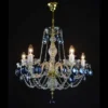 Casa Padrino Luxus Barock Kristall Kronleuchter Gold Ø 65 x H. 59 cm - Prunkvolle Messing Kronleuchter mit böhmischem Kristallglas - Barock Möbel - Edel & Prunkvoll