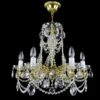 Casa Padrino Luxus Barock Kristall Kronleuchter Gold Ø 55 x H. 50 cm - Prunkvolle Messing Kronleuchter mit böhmischem Kristallglas - Barock Möbel - Edel & Prunkvoll