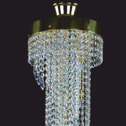 Casa Padrino Luxus Barock Kristallglas LED Kronleuchter Gold H. 100 cm