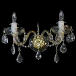 Casa Padrino Luxus Barock Kristall Deckenleuchte Gold Ø 42 x H. 25 cm - Prunkvolle Messing Deckenleuchte mit böhmischem Kristallglas - Barock Möbel - Edel & Prunkvoll