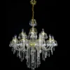 Casa Padrino Luxus Barock Kristall Kronleuchter Gold Ø 90 x H. 105 cm - Prunkvolle Messing Kronleuchter mit böhmischem Kristallglas - Barock Möbel - Edel & Prunkvoll