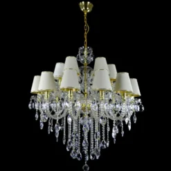 Casa Padrino Luxus Barock Kristall Kronleuchter Gold Ø 90 x H. 105 cm - Prunkvolle Messing Kronleuchter mit böhmischem Kristallglas - Barock Möbel - Edel & Prunkvoll