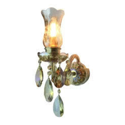 Casa Padrino Luxus Barock Kristall Wandleuchte Gold 10 x 23 x H. 34 cm - Prunkvolle Messing Wandleuchte mit böhmischem Kristallglas - Barock Möbel - Edel & Prunkvoll