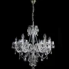 Casa Padrino Luxus Barock Kristall Kronleuchter Silber Ø 68 x H. 70 cm - Prunkvolle Messing Kronleuchter mit böhmischem Kristallglas - Barock Möbel - Edel & Prunkvoll