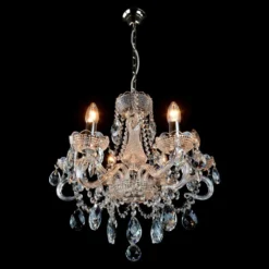 Casa Padrino Luxus Barock Kristall Kronleuchter Silber Ø 50 x H. 54 cm - Prunkvolle Messing Kronleuchter mit böhmischem Kristallglas - Barock Möbel - Edel & Prunkvoll