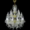 Casa Padrino Luxus Barock Kristall Kronleuchter Gold Ø 67 x H. 80 cm - Prunkvolle Messing Kronleuchter mit böhmischem Kristallglas - Barock Möbel - Edel & Prunkvoll