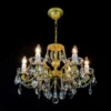 Casa Padrino Luxus Barock Kristall Kronleuchter Gold Ø 54 x H. 39 cm - Prunkvolle Messing Kronleuchter mit böhmischem Kristallglas - Barock Möbel - Edel & Prunkvoll