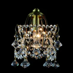 Casa Padrino Luxus Barock Kristall Kronleuchter Silber Ø 25 x H. 25 cm - Prunkvolle Messing Kronleuchter mit böhmischem Kristallglas - Barock Möbel - Edel & Prunkvoll