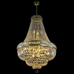 Casa Padrino Luxus Barock Kristall Kronleuchter Gold Ø 60 x H. 90 cm - Prunkvolle Messing Kronleuchter mit böhmischem Kristallglas - Barock Möbel - Edel & Prunkvoll