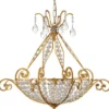Casa Padrino Luxus Barock Kristall Kronleuchter Gold Ø 75 x H. 67 cm - Prunkvoller Kronleuchter mit Böhmischem Kristallglas - Luxus Qualität