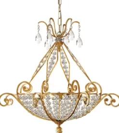 Casa Padrino Luxus Barock Kristall Kronleuchter Gold Ø 75 x H. 67 cm - Prunkvoller Kronleuchter mit Böhmischem Kristallglas - Luxus Qualität