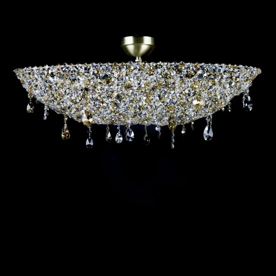 Casa Padrino Luxus Barock Kristall Wandleuchte Gold 80 x 30 x H. 25 cm - Prunkvolle Messing Wandleuchte mit böhmischem Kristallglas - Barock Möbel - Edel & Prunkvoll