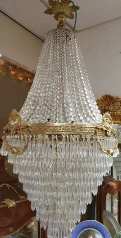Casa Padrino Luxus Barock Kristall Kronleuchter Gold - Prunkvoller Barockstil Kronleuchter - Barock Kristall Leuchten - Edel & Prunkvoll