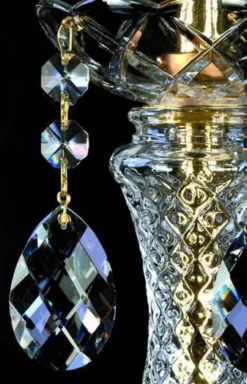 Casa Padrino Luxus Barock Kristall Stehleuchte Gold Ø 60 x H. 180 cm - Prunkvolle Stehlampe mit Böhmischem Kristallglas - Barock Kristall Leuchten