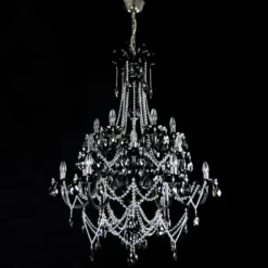 Casa Padrino Luxus Barock Kristall Kronleuchter Silber Ø 95 x H. 130 cm - Prunkvolle Messing Kronleuchter mit böhmischem Kristallglas - Barock Möbel - Edel & Prunkvoll