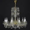 Casa Padrino Luxus Barock Kristall Kronleuchter Gold Ø 65 x H. 52 cm - Prunkvolle Messing Kronleuchter mit böhmischem Kristallglas - Barock Möbel - Edel & Prunkvoll