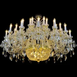 Casa Padrino Luxus Barock Kristall Kronleuchter Gold Ø 140 x H. 120 cm - Prunkvolle Messing Kronleuchter mit böhmischem Kristallglas - Barock Möbel - Edel & Prunkvoll
