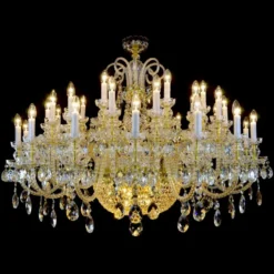 Casa Padrino Luxus Barock Kristall Kronleuchter Gold Ø 140 x H. 120 cm - Prunkvolle Messing Kronleuchter mit böhmischem Kristallglas - Barock Möbel - Edel & Prunkvoll
