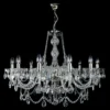 Casa Padrino Luxus Barock Kristall Kronleuchter Silber Ø 90 x H. 72 cm - Prunkvolle Messing Kronleuchter mit böhmischem Kristallglas - Barock Möbel - Edel & Prunkvoll