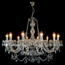 Casa Padrino Luxus Barock Kristall Kronleuchter Silber Ø 90 x H. 72 cm - Prunkvolle Messing Kronleuchter mit böhmischem Kristallglas - Barock Möbel - Edel & Prunkvoll