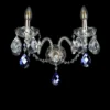 Casa Padrino Luxus Barock Kristall Wandleuchte Silber 38 x 18 x H. 26 cm - Prunkvolle Messing Wandleuchte mit böhmischem Kristallglas - Barock Möbel - Edel & Prunkvoll