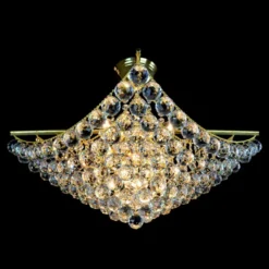 Casa Padrino Luxus Barock Kristall Kronleuchter Gold Ø 62 x H. 50 cm - Prunkvolle Messing Kronleuchter mit böhmischem Kristallglas - Barock Möbel - Edel & Prunkvoll