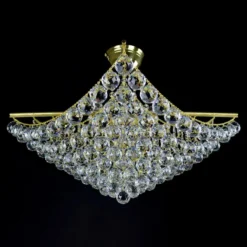 Casa Padrino Luxus Barock Kristall Kronleuchter Gold Ø 62 x H. 50 cm - Prunkvolle Messing Kronleuchter mit böhmischem Kristallglas - Barock Möbel - Edel & Prunkvoll