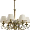 Casa Padrino Luxus Barock Kristall Kronleuchter Messing mit Patina / Creme Ø 73 cm