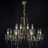 Casa Padrino Luxus Barock Kristall Kronleuchter Gold Ø 76 x H. 58 cm - Prunkvolle Messing Kronleuchter mit böhmischem Kristallglas - Barock Möbel - Edel & Prunkvoll