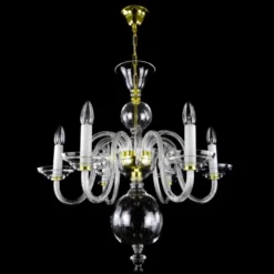 Casa Padrino Luxus Barock Kristall Kronleuchter Gold Ø 60 x H. 60 cm - Prunkvolle Messing Kronleuchter mit böhmischem Kristallglas - Barock Möbel - Edel & Prunkvoll