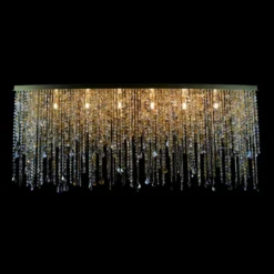 Casa Padrino Luxus Barock Kristall Wandleuchte Gold 140 x 30 x H. 50 cm - Prunkvolle Messing Wandleuchte mit böhmischem Kristallglas - Barock Möbel - Edel & Prunkvoll