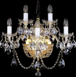 Casa Padrino Luxus Barock Kristall Wandleuchte Gold 51 x 32 x H. 56 cm - Prunkvolle Wandlampe mit Böhmischem Kristallglas - Edel & Prunkvoll
