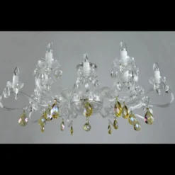 Casa Padrino Luxus Barock Kristall Deckenleuchte Silber Ø 107 x H. 42 cm - Prunkvolle Messing Deckenleuchte mit böhmischem Kristallglas - Barock Möbel - Edel & Prunkvoll