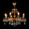 Casa Padrino Luxus Barock Kristall Kronleuchter Gold Ø 56 x H. 42 cm - Prunkvolle Messing Kronleuchter mit böhmischem Kristallglas - Barock Möbel - Edel & Prunkvoll