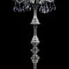 Casa Padrino Luxus Barock Kristall Stehleuchte Silber Ø 56 x H. 152 cm - Prunkvolle Messing Stehlampe mit Böhmischem Kristallglas - Barock Kristall Leuchten - Luxus Qualität