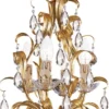 Casa Padrino Luxus Barock Kristall Kronleuchter Gold mit Patina Ø 33 x H. 43 cm - Barockstil Wohnzimmer Kronleuchter - Edel & Prunkvoll - Luxus Qualität - Made in Italy