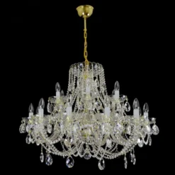 Casa Padrino Luxus Barock Kristall Kronleuchter Gold Ø 95 x H. 58 cm - Prunkvolle Messing Kronleuchter mit böhmischem Kristallglas - Barock Möbel - Edel & Prunkvoll