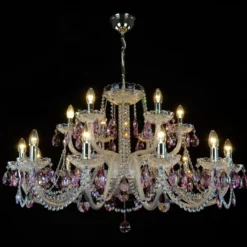 Casa Padrino Luxus Barock Kristall Deckenleuchte Silber Ø 105 x H. 56 cm - Prunkvolle Messing Deckenleuchte mit böhmischem Kristallglas - Barock Möbel - Edel & Prunkvoll