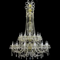 Casa Padrino Luxus Barock Kristall Kronleuchter Gold Ø 114 x H. 170 cm - Prunkvolle Messing Kronleuchter mit böhmischem Kristallglas - Barock Möbel - Edel & Prunkvoll