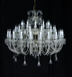 Casa Padrino Luxus Barock Kristall Kronleuchter Gold Ø 140 x H. 110 cm - Prunkvolle Messing Kronleuchter mit böhmischem Kristallglas - Barock Möbel - Edel & Prunkvoll