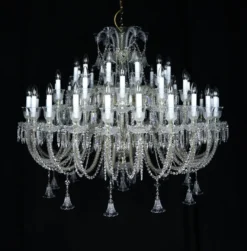 Casa Padrino Luxus Barock Kristall Kronleuchter Gold Ø 140 x H. 110 cm - Prunkvolle Messing Kronleuchter mit böhmischem Kristallglas - Barock Möbel - Edel & Prunkvoll