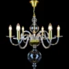 Casa Padrino Luxus Barock Kristall Kronleuchter Gold Ø 65 x H. 80 cm - Prunkvolle Messing Kronleuchter mit böhmischem Kristallglas - Barock Möbel - Edel & Prunkvoll