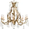 Casa Padrino Luxus Barock Kristall Kronleuchter Gold Ø 80 x H. 80 cm - Barock & Jugendstil Wohnzimmer Kronleuchter
