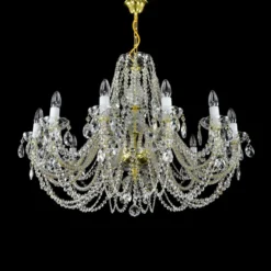 Casa Padrino Luxus Barock Kristall Kronleuchter Gold Ø 77 x H. 47 cm - Prunkvolle Messing Kronleuchter mit böhmischem Kristallglas - Barock Möbel - Edel & Prunkvoll