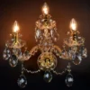 Casa Padrino Luxus Barock Kristall Wandleuchte Gold 39 x 18 x H. 40 cm - Prunkvolle Messing Wandleuchte mit böhmischem Kristallglas - Barock Möbel - Edel & Prunkvoll