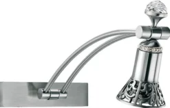 Casa Padrino Luxus Barock Kristall LED Wandleuchte / Leseleuchte Silber H. 35 cm
