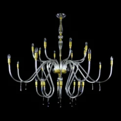 Casa Padrino Luxus Barock Kristall Kronleuchter Gold Ø 160 x H. 140 cm - Prunkvolle Messing Kronleuchter mit böhmischem Kristallglas - Barock Möbel - Edel & Prunkvoll